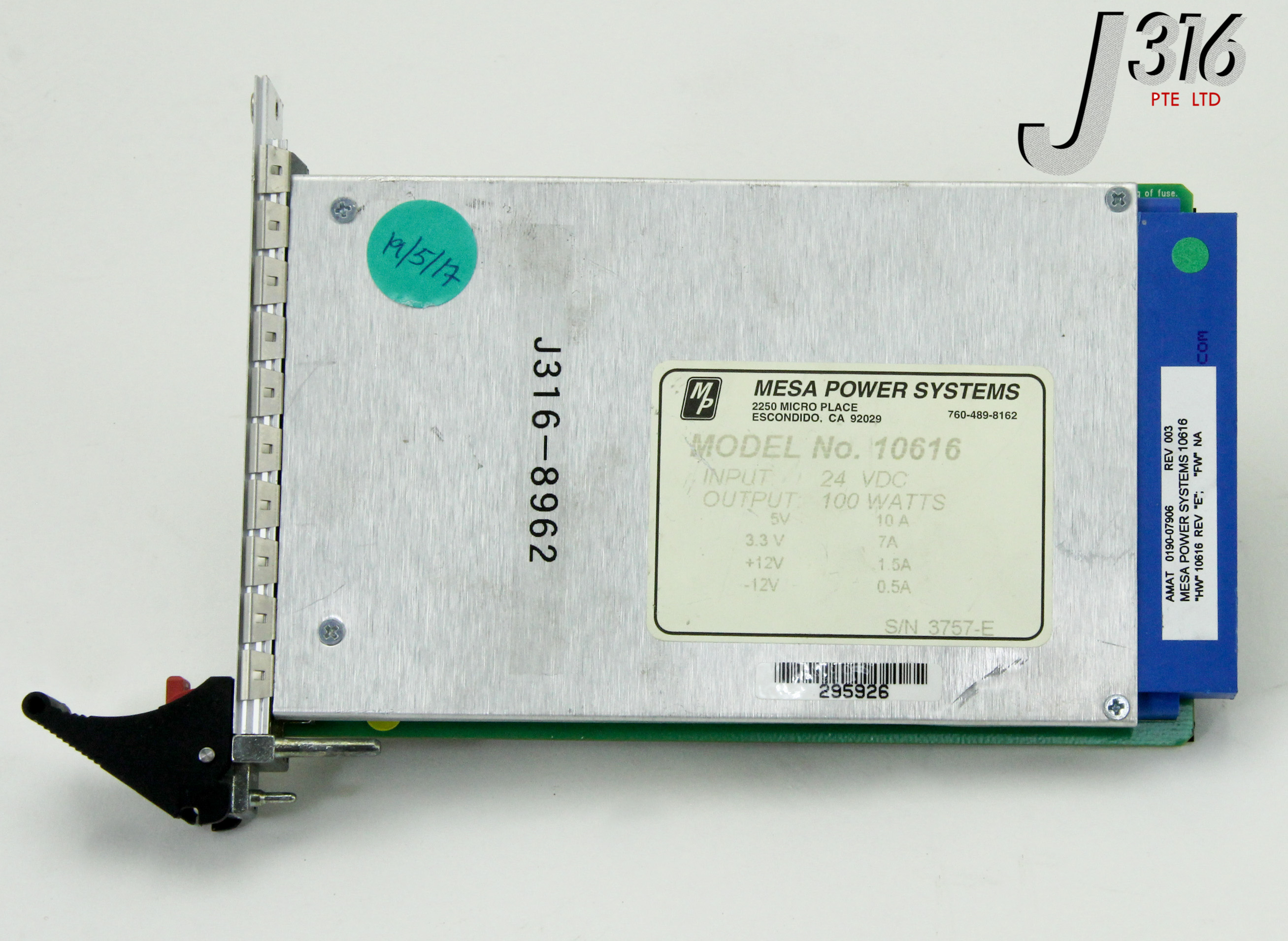8962 APPLIED MATERIALS CARD PS DC/DC 20-30V IN +5/+3 MESA 10616